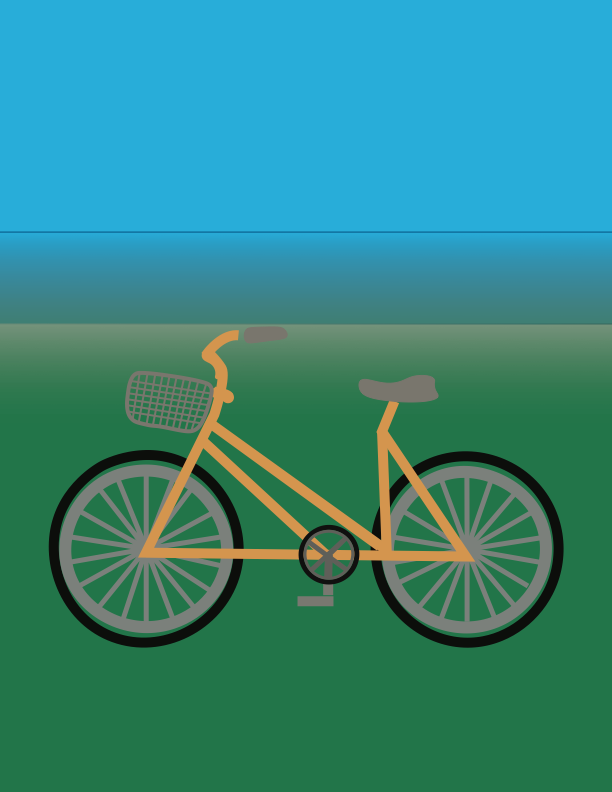 This assignment was completed in Illustrator and depicts an orange bicycle with a blue sky in the background. This assignment involved tracing and colouring as per the given guidelines.